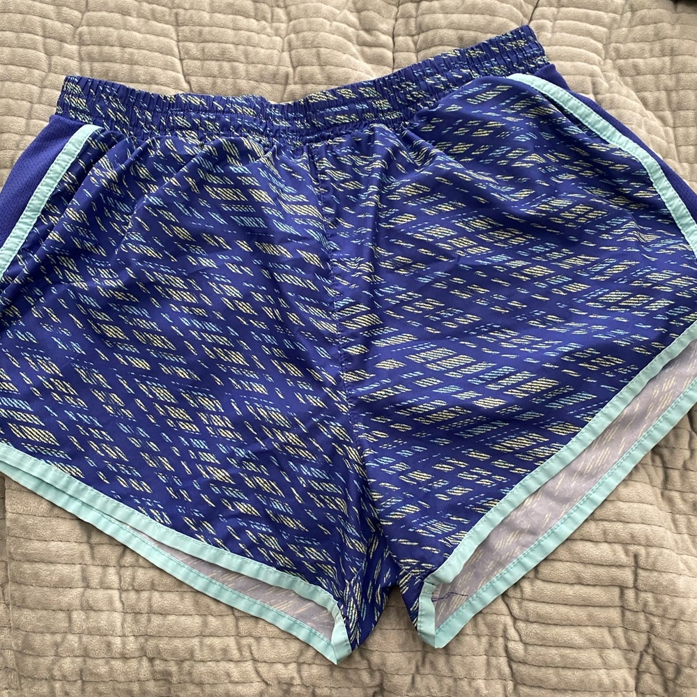 Blue running shorts
